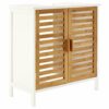 Premier Housewares Bamboo Under Sink Cabinet - White, H60 x W60 x D30cm