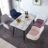 dining chair Kitchen Dining Room Furniture Chairs Dining Chairs Set Of 4 Soft Gold Velvet Cloth Kitchen Chair Adjustable Antislip Metal Legs Mode