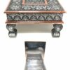 eRadius 12"x12" Storage Oxidised Copper Bajot Table Small Table Bajath Bajot Chowkie Coffee Weeding Puja Camping Table_Storage