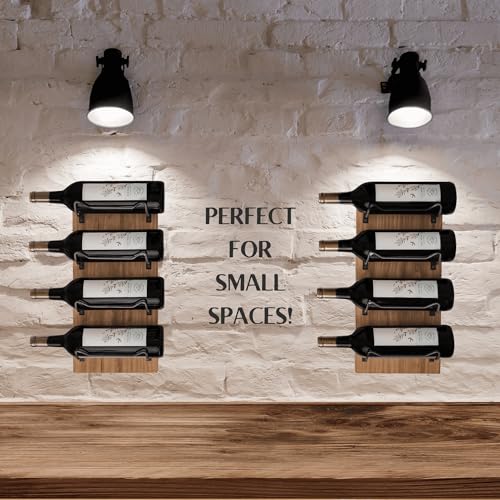 Wine Rack Wall Mounted | Wine Storage Racks for 8 Bottles | Wooden Wine Rack for Wall Wine Rack Display | Wall Mount Wine Rack | Wall-Mounted Win
