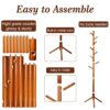 Wooden Tree Coat Rack Stand, 3 Adjustable Sizes 8 Hooks - Corner Coat Racks Free Standing for Office Entryway Bedroom Hall Tree Coat Hanger for H