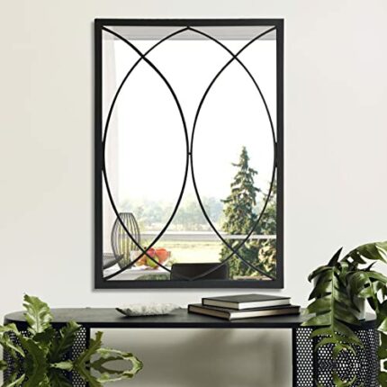 HQiJun Wall Mirror Decorative Mirrors Farmhouse for Living Room Bedroom Entryway Bathroom Vanity (black5)