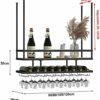 EMISOO Ceiling Mount Shelf Hanging Wine Rack with Glass Holder and Shelf, Adjustable Height Metal Ceiling Bar Wine Glass Rack, 2 Layer Industrial