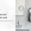 SARIHOSY Round Towel Ring Matt Black Bath Towel Rail Bathroom Kitchen, Hanging Towel Hanger Bathroom Accessories Hotel Square, Hand Towel Rail Ho