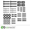 Conecto VESA Screws Set 64 Pieces Ideal for TV Mounting TV Wall Mount TV Bracket Mounting Screws with Dowels and Washers Black
