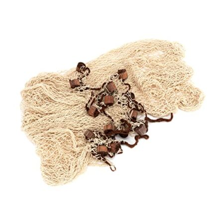 NKlaus 11543 Rustic Fishing Net with Floats 250 x 250 cm 100% Cotton Decorative Room Divider