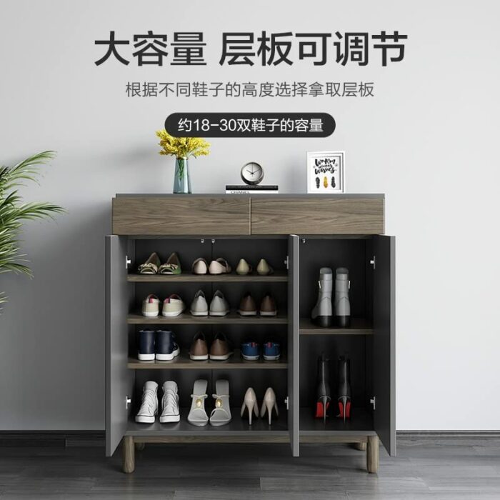 EYHLKM Nordic Wooden Simple Shoe Cabinets Thin Design Entrance Vertical Wooden Shoe Home Furniture