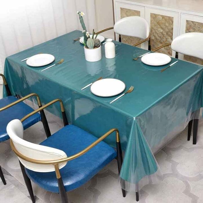 Transparent Tablecloth PVC Table Protector Heavy Duty Kitchen Table Cover, Waterproof Plastic Table Cover, Crystal Clear PVC Tablecloth Protector