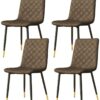 dining chair Kitchen Dining Chairs Set Office Business Chairs, Dining Chair 4 Pcs Chairs Fashion Modern Dining Chair PU Leather Soft Pad Cushion