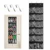 24 Pockets Hanging Organiser Over Door White Black, Foldable Closet Door Shoe Rack Holder, Narrow Wardrobe Shoe Hanger with 3 Metal Hook, Hanging
