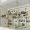 EYLINK Wine Holder Upside Down Wine Rack Simple Style Gold Iron Ceiling Hanging Stemware Glasses Racks Home Decoration Wine Bottle Shelf for Bars