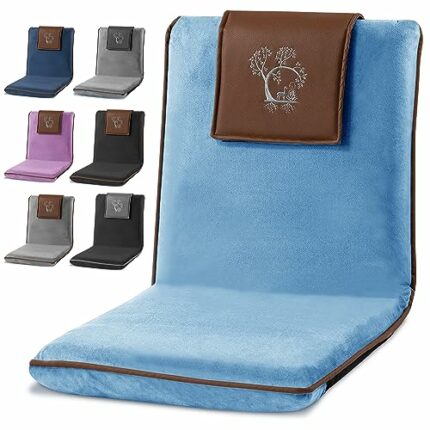 Japanese Meditation Floor Chair with Back Support for Adults - Premium Meditation Chair with Adjustable & Foldable Back for Seating, Yoga & Gamin