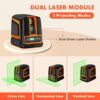 DOVOH Rechargeable Laser Level Green : Dual Laser Module Cross Line Laser Level Self Leveling 66ft Horizontal 120° Vertical 150° Lazer Leveler, C