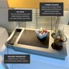 meistar Sofa Arm Table, Arm Rest Table Holder, Serving Trays for Coffee Table, Sofa Side Organizer for Gadgets and Remote, Bed Drink Caddy with D