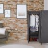 Relaxdays Corner Canvas Wardrobe, 8 Tiers, 2 Clothes Rails, Plug-in System, 169 x 100 x 83 cm, Fabric, Steel, Plastic, Pack of 1