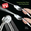 AquaCare High Pressure 8-mode Handheld Shower Head - Anti-clog Nozzles, Built-in Power Wash to Clean Tub, Tile & Pets, Extra Long 6 ft. Stainless