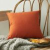 Udewo 2 Pack Waterproof Outdoor Cushion Cover, Orange Throw Pillow Case Decorative Outdoor Waterproof Pillow Covers 18X18 Inch (45X45cm) Garden C