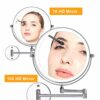 Amelar 8 Inch Wall Mounted Makeup Mirror USB Rechargeable LED 3 Color Lights Two Sided 1X/10X Magnifying Mirror Touch Switch Intelligent Shutdown