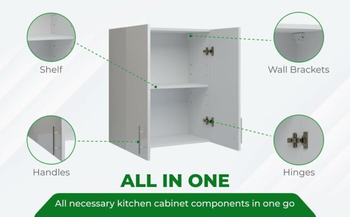 JD Greta Kitchen Wall Cabinet – 600mm – Mounted Upper Kitchen Unit Dark Grey