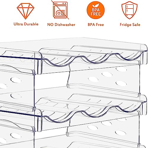 Water Bottle Organizer - 4 Pack Stackable Cup Organizer for Cabinet, Countertop, Pantry and Fridge, Free-Standing Tumbler Kitchen Storage Holder