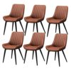 dining chair Kitchen Dining Room Furniture Chairs Living Dining Chairs Set Of 6 Kitchen Chairs with PU Cushion Seat Back Modern Mid Century Livin