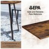 Rolanstar Dining Table Rustic Round Table with Metal Legs for Kitchen Living Room Coffee Table Bristro Table for Cafe/Bar