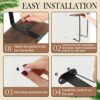 Qunclay 2 Pcs Wall Towel Racks for Rolled Towels, Bathroom Towel Holder with Wooden Shelf for Large Small Roll Towel, Hand Towels, Spa, Salon, RV