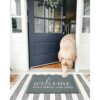 AAZZKANG Doormat Outdoor Entrance with Non Slip Rubber Backing Welcome Please Remove Your Shoes Mat Easy to Clean Indoor Door Mat for Entrance