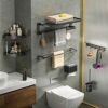 HIGOH Towel Racks, Bathroom Towel Rack Wall Mounted Towel Holder,Bathroom Towel Rack,Wall-Mounted Toilet Towel Storage Rack Bathroom