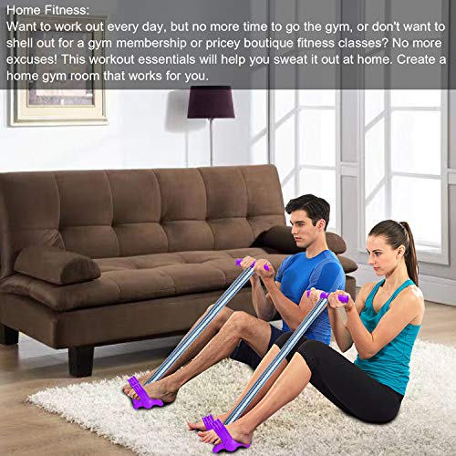 Covvy Elastic Sit Up Pull Rope Dual Spring Tension Foot Pedal Abdomen Leg Exerciser Tummy Trimmer Equipment Bodybuilding Expander for Fitness Yog