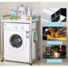 -Washer Storage Frames for over Toilet,Shelf Washinghine Shelf over Washinghine Storage Rack,With Wheels - Utility Stainless Steel Metal Bathroom