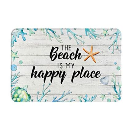 Jedenkuku Beach Life Nautical Starfish Seaweed Sea Fun Indoor Door Mat Non-Slip Home Bath Room Decoration Mat Rug Housewarming Gift 23.6in*15.7in