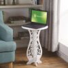 White Small Coffee Table Desk Wood Plastic Board Round Small Tea Corner Table Side End Occasional Lampe Plant Table Rack Stand Home Furniture Rac