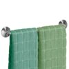 mDesign Set of 2 Self-Adhesive Kitchen Towel Rail - Durable Steel Dish Cloth and Towel Rack - Stick-On Towel Holders for the Kitchen - Matte Silv
