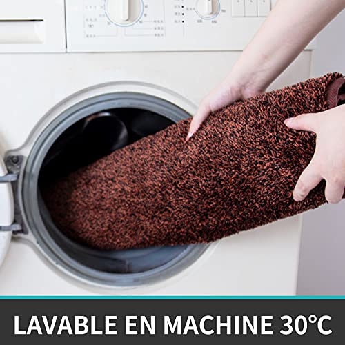 Cosy Home Door Mat 100% Polyester TPR Machine Washable Bath Mat 100 x 60 cm, Burgundy