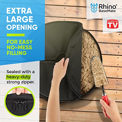 Rhino Round Parasol Base Weight with Side Slot Opening, 45.7cm ~ Fits Any Offset, Cantilever & Any Outdoor Patio Umbrella Stand ~ Easy Set up (Bl