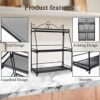 Uten Spice Rack Organizer Countertop Holder, 3-Tier Standing Large Seasoning Cabinet Storage Shelf Metal Rust-Proof for Kitchen Bathroom Makeup L