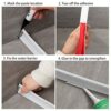 2M Curved Groove Shower Threshold Water Barrier, Wet Room Floor Barrier Dam,Shower Tray Sealing Strip,Bathroom Floor Seal Trim,Sink Bathtub Count
