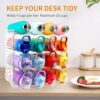 clbutge Water Bottle Organizer for Cabinet, 4 Pack Stackable Water Bottle Storage Rack, Kitchen Pantry Organization and Storage Shelf, Wine Drink