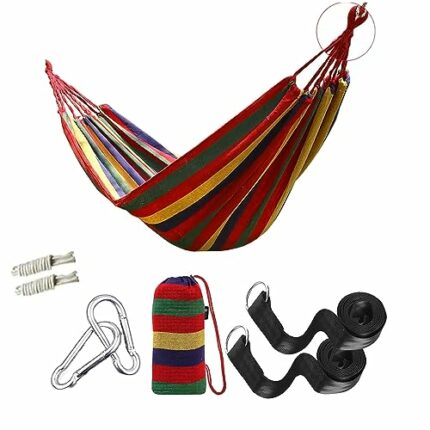 Quixotic 74.8inch*35.4inch Durable Portable Hammock, Camping Hammock Outdoor,with Carabiner, Fixing Strap, Storage Bag, Fixing Rope, Bearing Capa