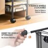 KINGRACK 4-Tier Slim Rolling Cart with Wooden Tabletop,Easy Assemble Mobile Storage Trolley On Wheels,Slide Out Utility Cart Shelving Units for N