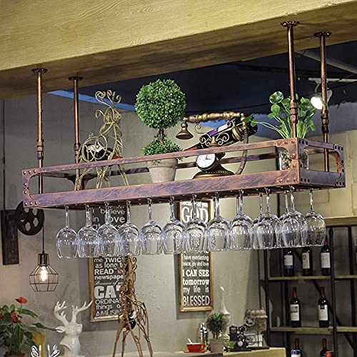 OUSIKA Wine Racks,Wine Bottle Glass Racks Modern Ceiling-Type Wine Holder,Grid Metal Frame,Wall Mounted Wine Bottle Holder Hanging Wine Glass Rac