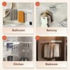 CHAHUANV Wall Mounted Towel Holder Rack,Towel Bar Swivel with 3-Arm,Space Saving Clothing Rack for Laundry,White