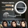 SLIMOON 9" Wall Mounted Lighted Makeup Mirror with Magnification, 1X/10X Magnifying Mirror with Light, 3 Color LED Dimmable 2000mAh Rechargeable