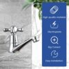 Traditional Victorian Pair of Basin Taps Bathroom Sink Taps Mixers Hot and Cold Bath Brass Faucet - Chrome Plated