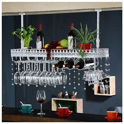 Simple Stylish Simplicity Wine Rack Retro Inverted Creative Display Multi-Function Storage Wine Glass Holder Adjustable Height Restaurant Bar Flo