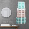 Wall Mounted Towel Rack, Stainless Steel Bathroom Towel Holder with 3 Bar Rail Rolled Tower Rack Storage Organizer Metal Washcloths Shelf for Rol