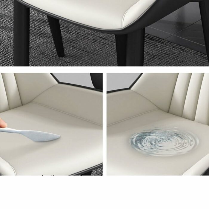LUKEO Leather Dining Chair Leisure Time Chair Backrest Stool Simple Home Furniture Upholstered Chair Surface