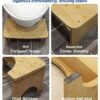 Bamboo Toilet Stool for Adults, 6.5" Poop Stool, Bathroom Toilet Potty Stool with Non-Slip Mat for Adults Children, Original Simple Design Health