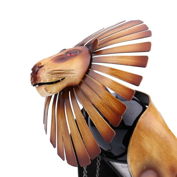 LUKEO Lion Wine Rack Doll Craft Wine Rack Metal Wine Rack Doll art Home Decor Accessories Home Office